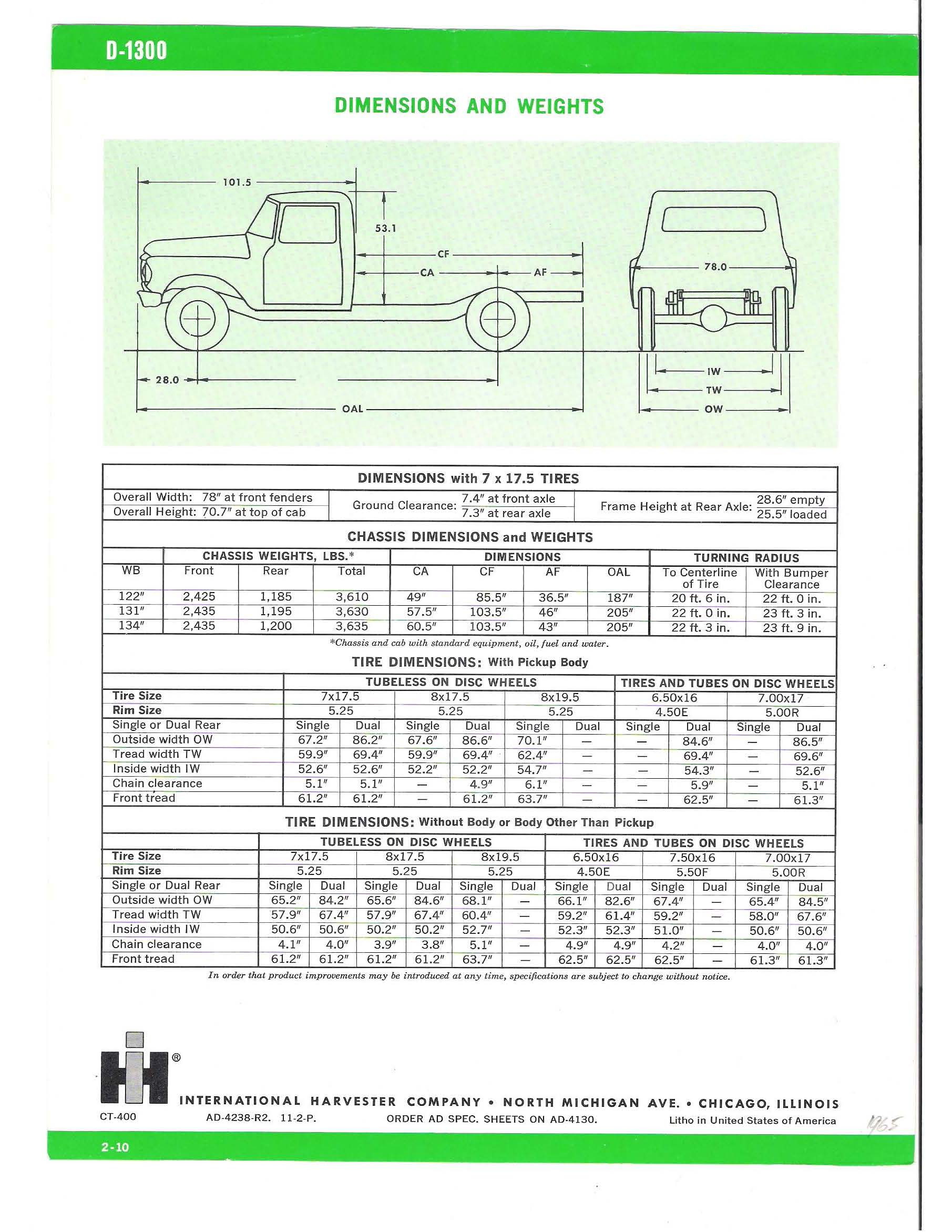 1965 International D-1300 Series Folder Page 2